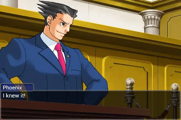 An image showing Phoenix Wright saying 'I knew it!'